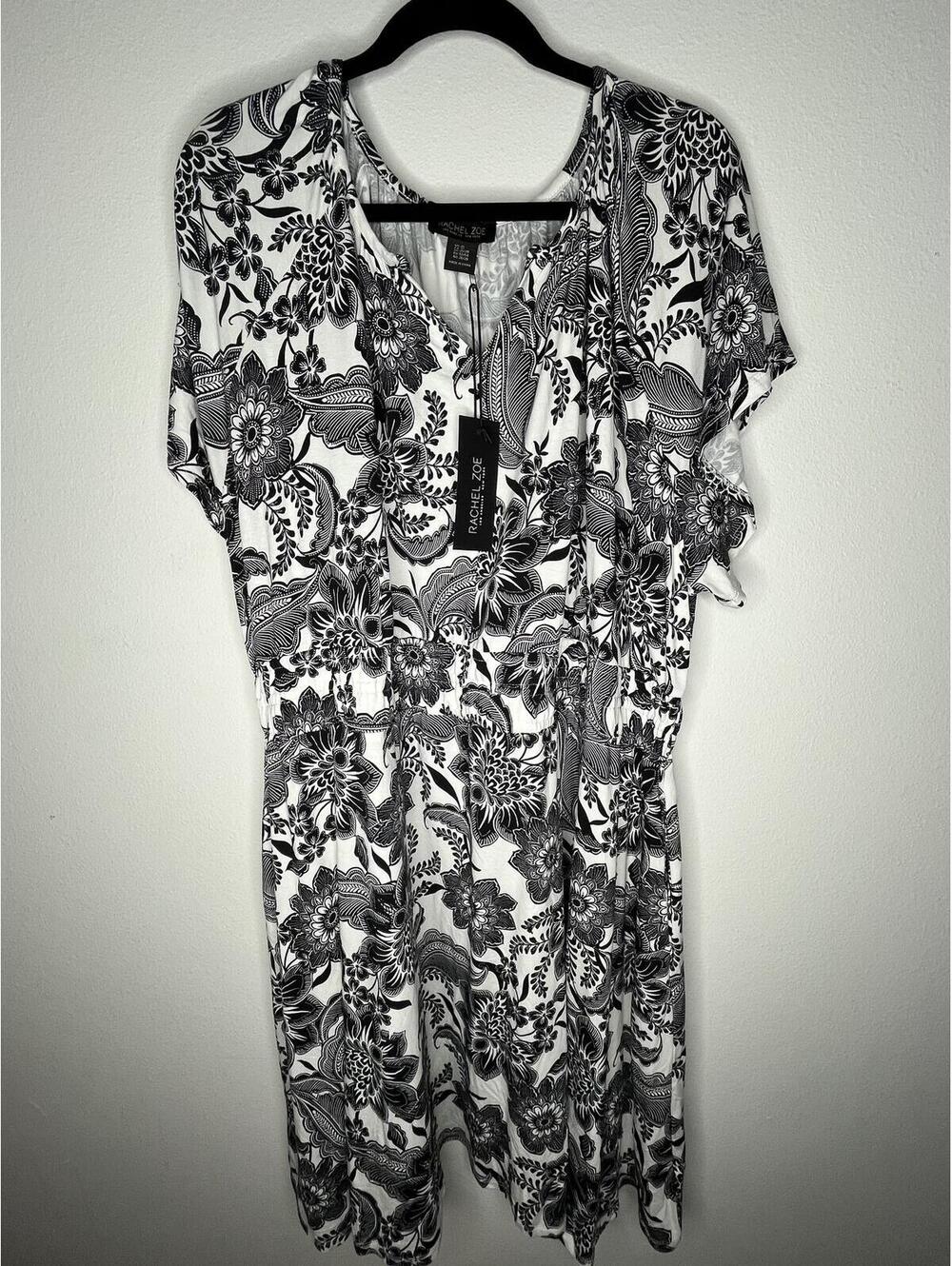 NWT Rachel Zoe Women's Black/White Floral Dress Size 3X